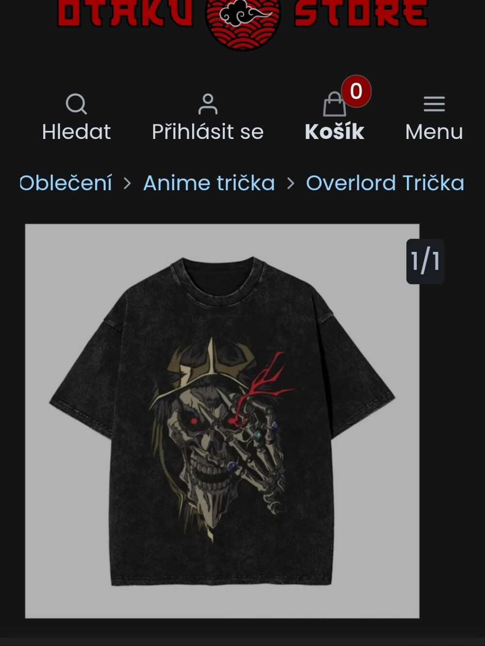 Port Company AINZ Ooal Char.  top summer black & red beige☠️ skull Large